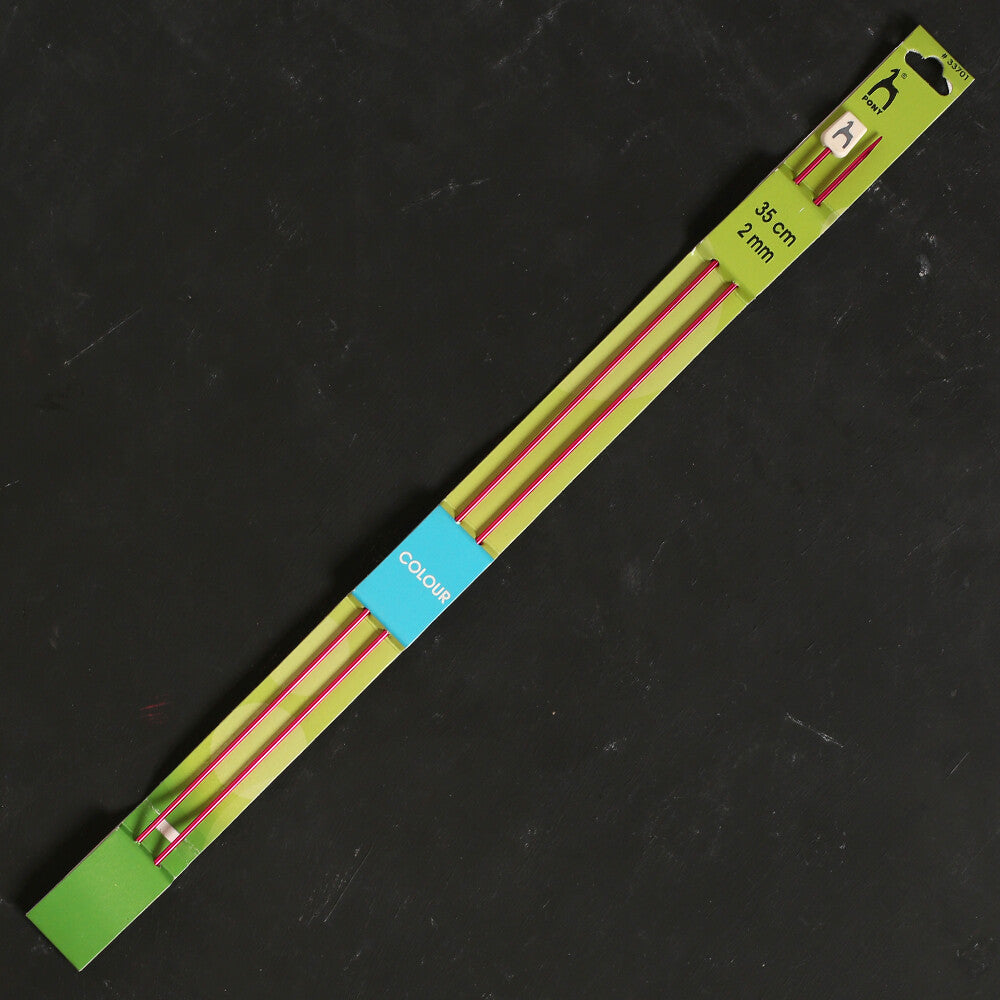 Pony Colour 2 mm 35 cm Fuşya Alüminyum Örgü Şişi - 33701